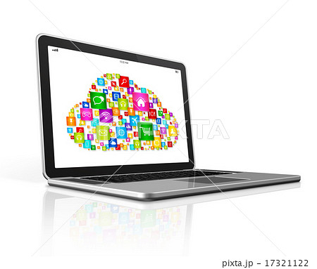 Cloud Computing Symbol on a laptop Cloud Computing Symbol on a laptop 17321122