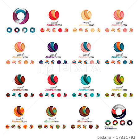 Set of modern circle, globe or sphere logo concept 17321792