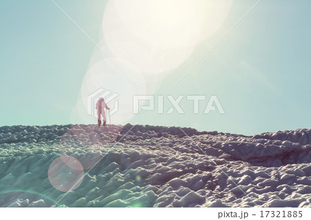 Hiker on glacier 17321885