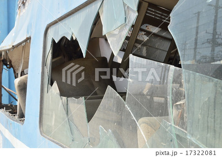 broken glass of crash train 17322081