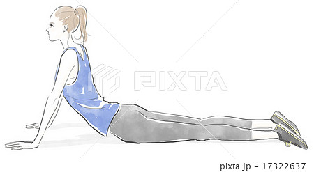 ストレッチをする女性のイラスト素材