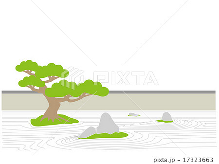 松の木と庭のイラスト素材