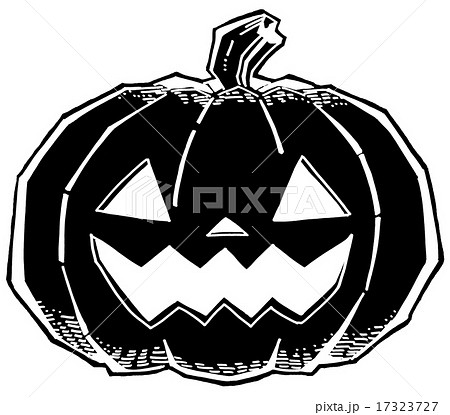 ハロウィンかぼちゃ切り絵風のイラスト素材