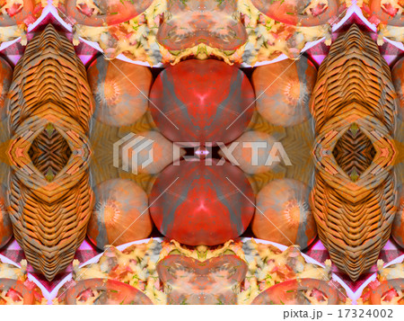 orange color drawing in kaleidoscope pattern  17324002