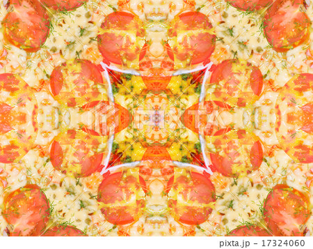 orange color drawing in kaleidoscope pattern  17324060