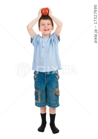 boy with apple isolated boy with apple isolated 17327690