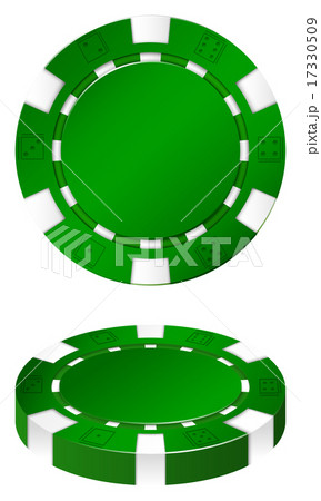 Green casion chips on white 17330509