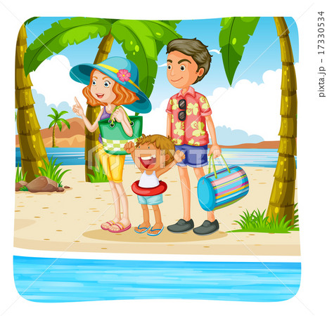 Family taking vacation on the beach Family taking vacation on the beach 17330534