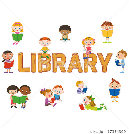 読書をする子供と文字 17334309