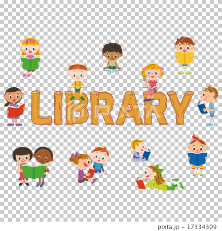 読書をする子供と文字 17334309