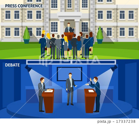 Politics two flat banners set 17337238
