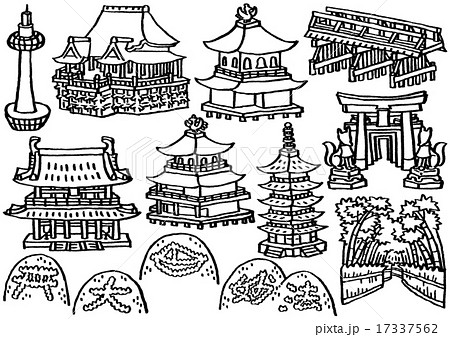 Kyoto Points Of Interest 02 Stock Illustration
