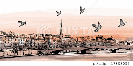 View of Paris from "Pont des arts" 17338035