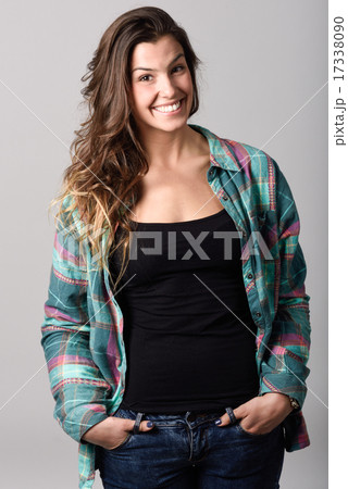 Woman, model of fashion, wearing casual clothes 17338090