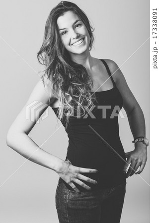 Woman, model of fashion, wearing casual clothes 17338091