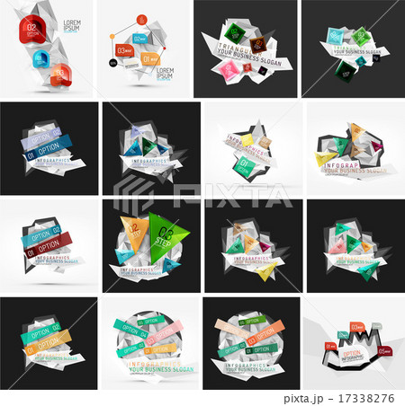 Set of abstract geometric infographic banner templates 17338276