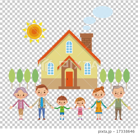 握在我的家前面的三代家庭手 17338646