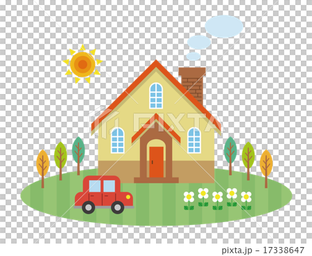 一個獨立式住宅的圖像有庭院的 一個獨立式住宅的圖像有庭院的 17338647