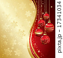 Background with Christmas baubles and snowflakes 17341034