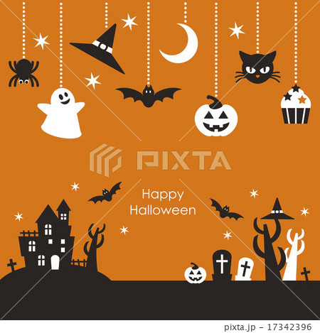 Scenery of Halloween night & Ornaments 17342396