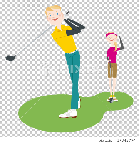 男人和女人打高爾夫球 男人和女人打高爾夫球 17342774