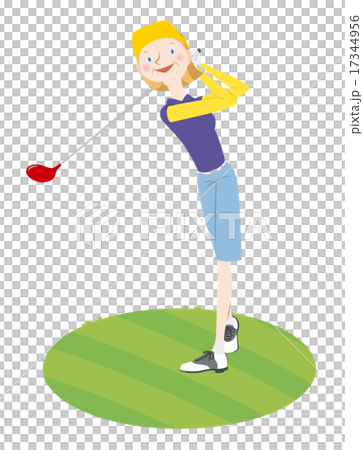 女子打高爾夫球 女子打高爾夫球 17344956