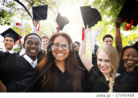 Diversity Students Graduation Success Celebration Concept 17345488