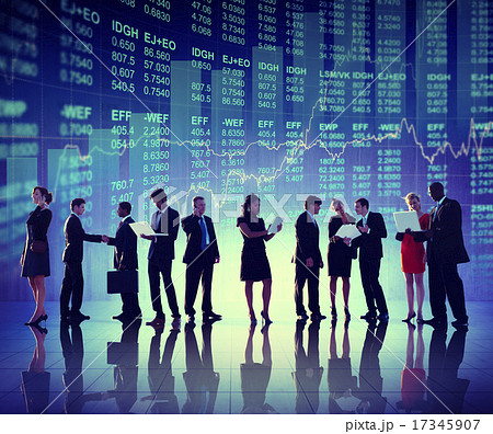 Group of Business People Stock Market Concept Group of Business People Stock Market Concept 17345907