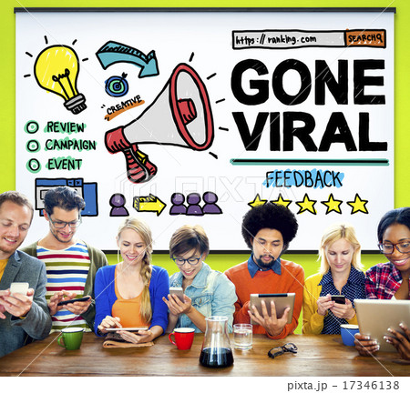 Gone Viral Popular Famous Share Post Concept 17346138