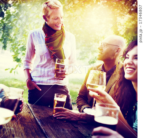 Diverse People Friends Hanging Out Drinking Concept Diverse People Friends Hanging Out Drinking Concept 17346807