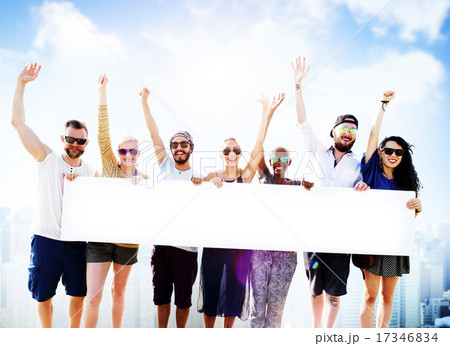 Diverse Summer Friends Fun Copy Space Concept 17346834