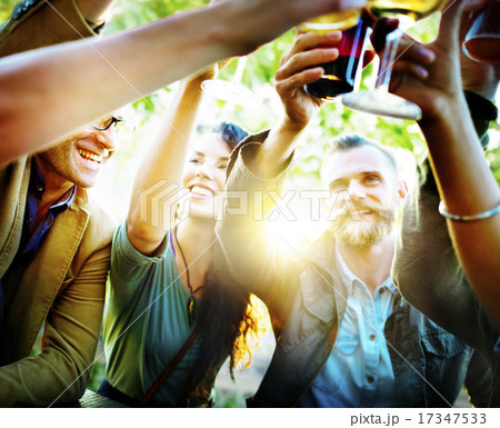 Friends Party Outdoors Celebration Happiness Concept Friends Party Outdoors Celebration Happiness Concept 17347533