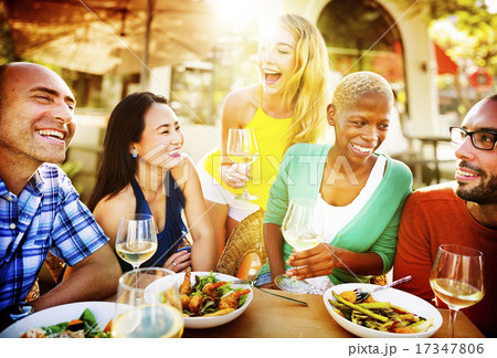 Diverse People Luncheon Outdoors Food Concept 17347806