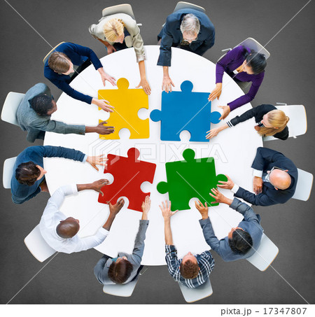 Business People Jigsaw Puzzle Collaboration Team Concept 17347807