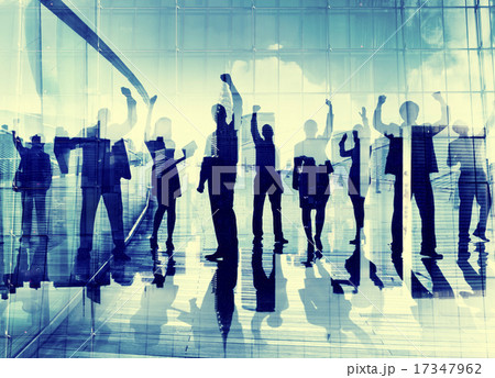 Silhouette Business People Corporate Connection Celebration Happ 17347962