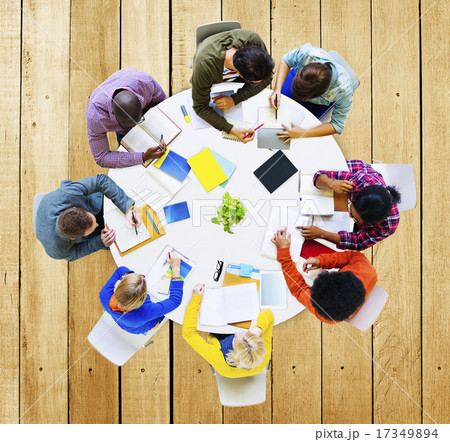 Group of Diverse People Working in a Team Concept Group of Diverse People Working in a Team Concept 17349894