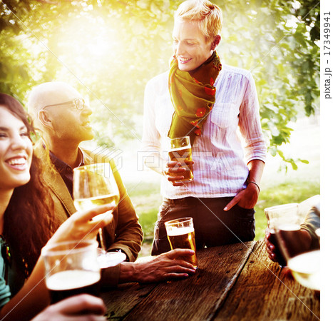 Diverse People Friends Hanging Out Drinking Concept 17349941