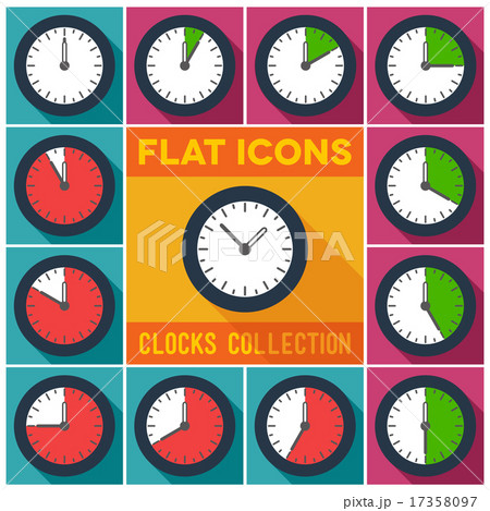 Set of clocks with 10 minutes interval 17358097