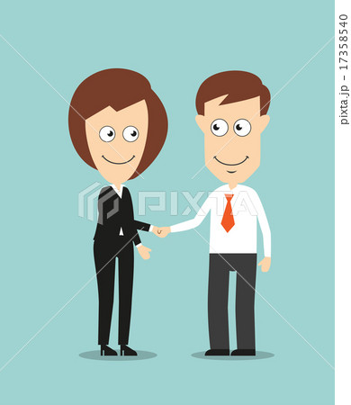 Business woman and businessman shaking hands Business woman and businessman shaking hands 17358540