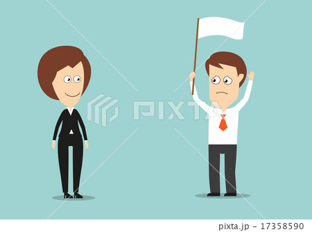 Businessman with white flag conceded defeat Businessman with white flag conceded defeat 17358590