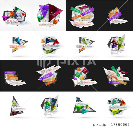 Set of light, paper design option infographic banner templates 17360665
