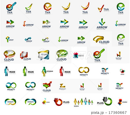 Large corporate company logo collection. Universal icon set for various ideas 17360667