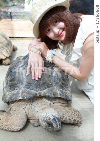 陸亀とミディアムヘアの女性 陸亀とミディアムヘアの女性 17360668