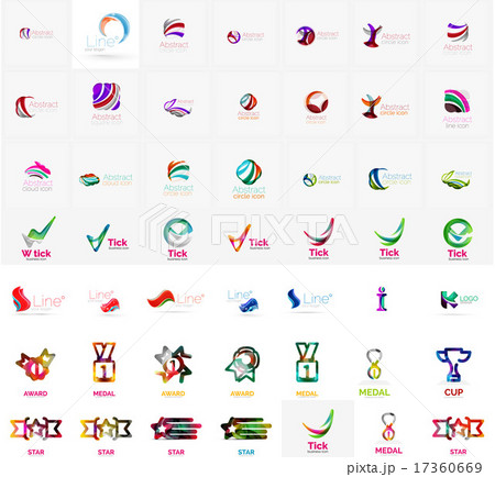 Large corporate company logo collection. Universal icon set for various ideas 17360669