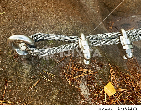 Mountain wall with carabine in the sandstone rock 17361288