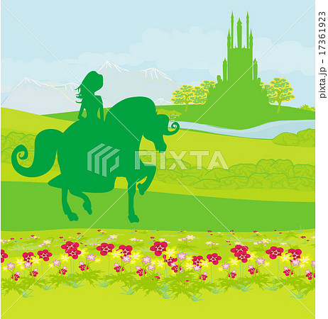 princess riding a horse into the castle princess riding a horse into the castle 17361923