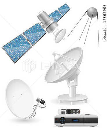 set icons satellite broadcasting vector 17362908