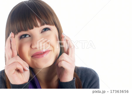 Attractive girl with crossed fingers 17363656