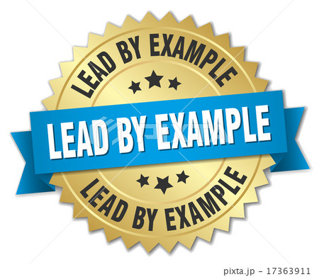 lead by example 3d gold badge with blue ribbon 17363911