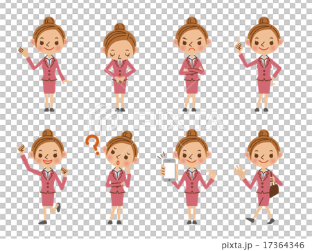 在西裝(8種)中設置的商業女人姿勢 在西裝(8種)中設置的商業女人姿勢 17364346